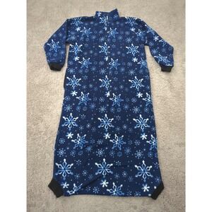 Trailridge Jumpsuit Nightgown Womens OSFM Blue Snowflake Long Sleeve Fleece